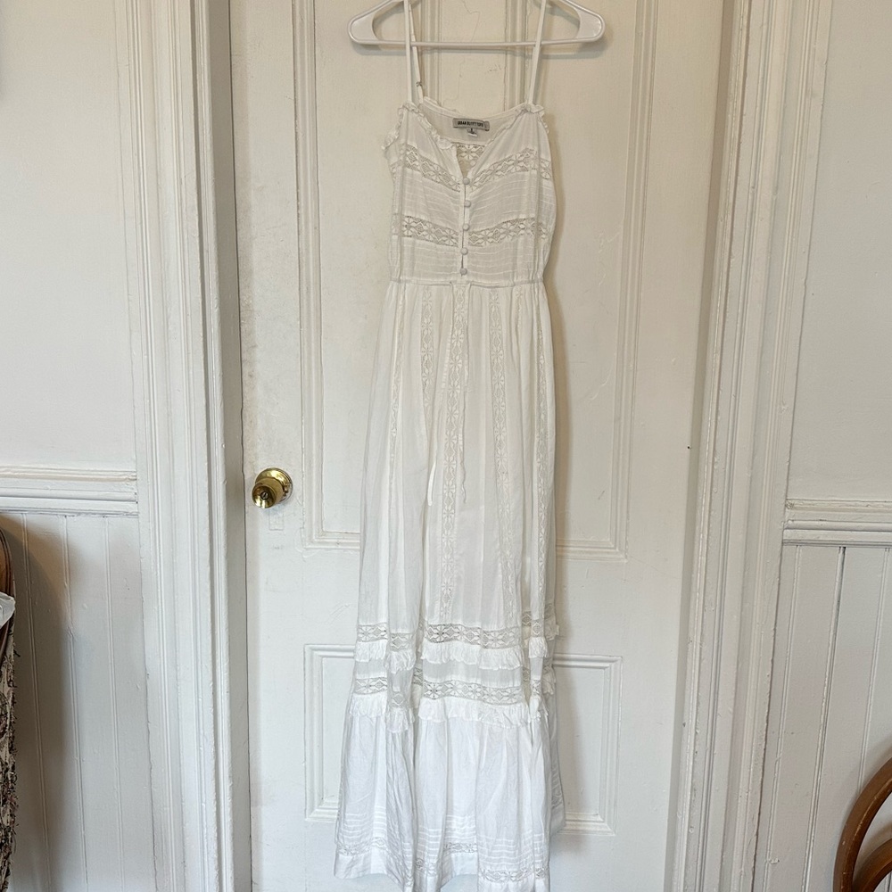 Urban Outfitters Antoinette Lace-Inset Maxi Dress 🥡💮🤍🐩